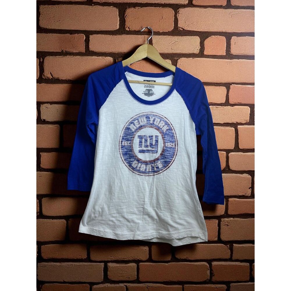 NFL Team Apparel New York Giants Women’s 3/4 Sleeve Raglan Tee – Size L